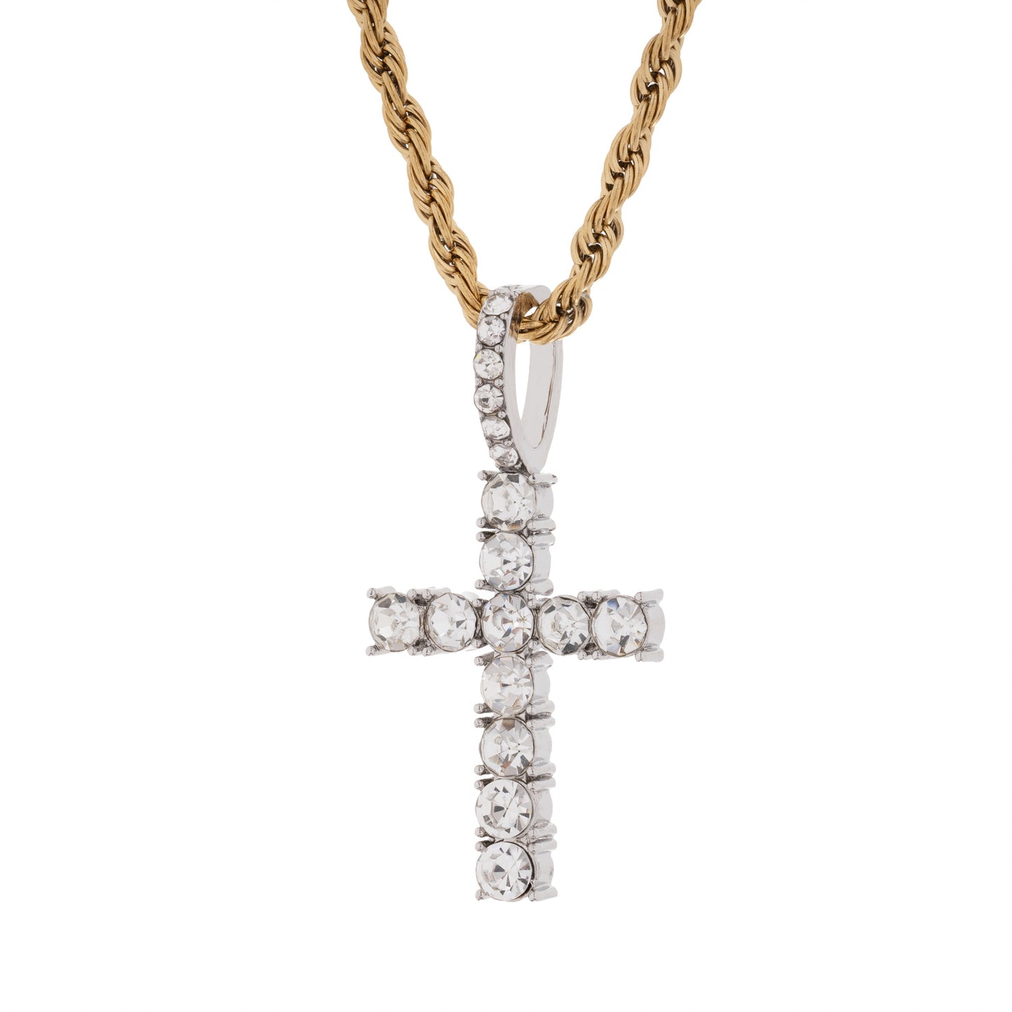 Zawieszka Diamond Cross Białe Złoto 